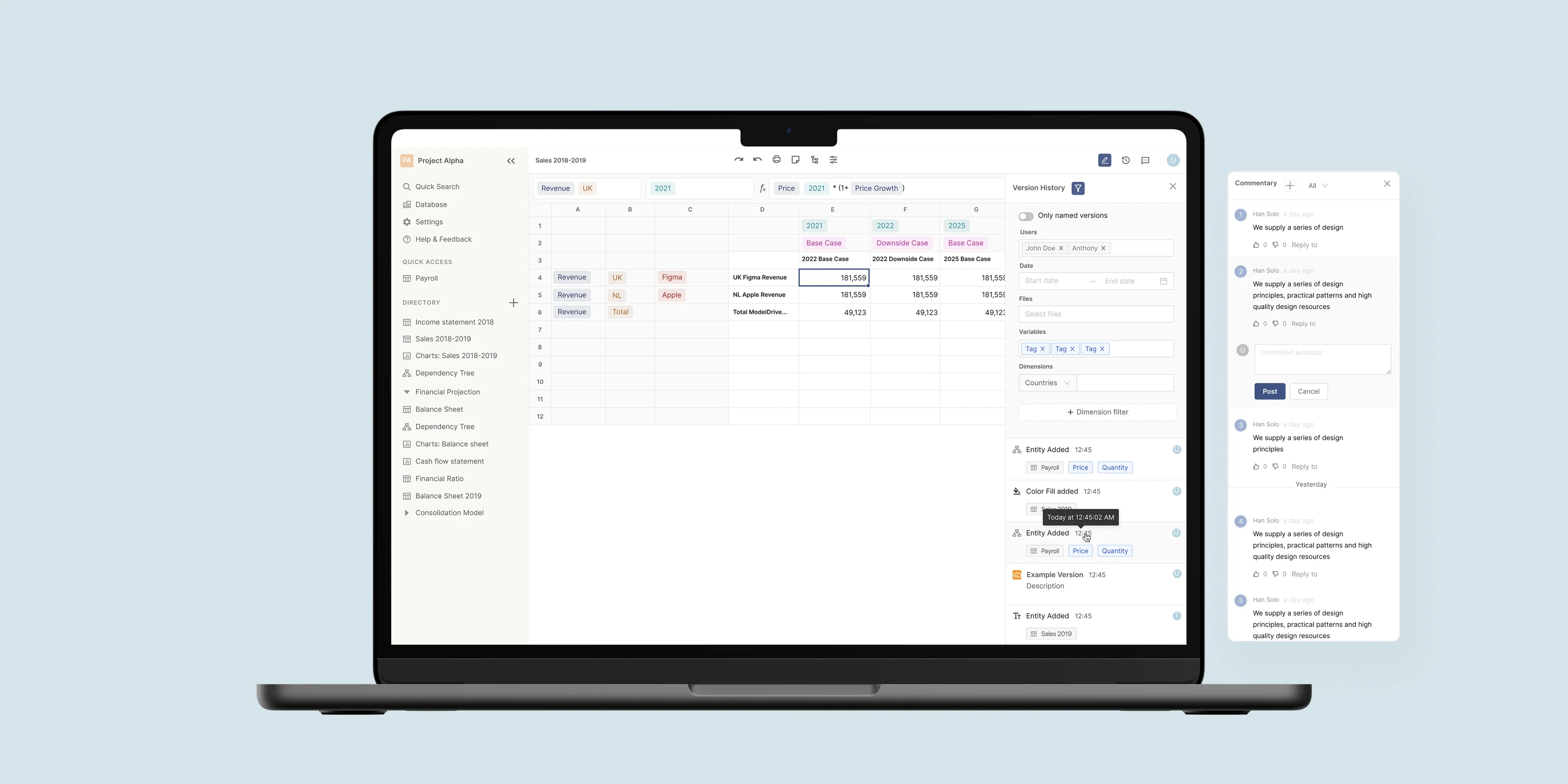 Track changes leave comments and filter data so your team stays aligned and your models stay clean